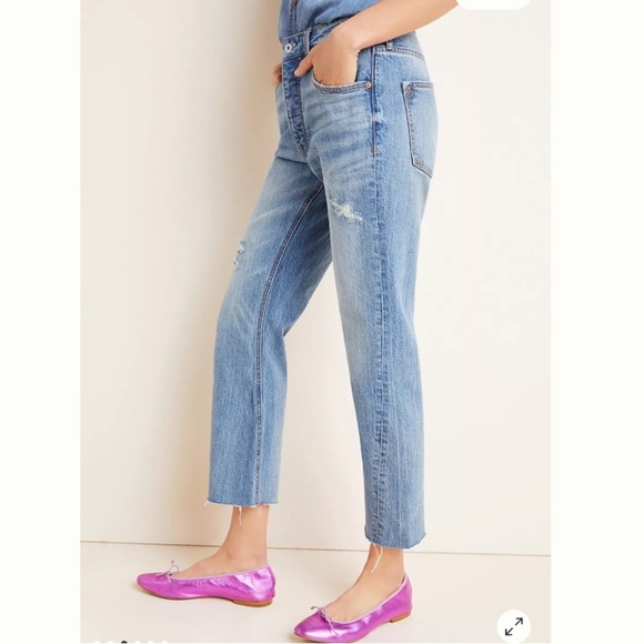 Anthropologie Pilcro High-Rise Twist-Seam Slim Boyfriend Jeans Light Wash 27 - Picture 15 of 16